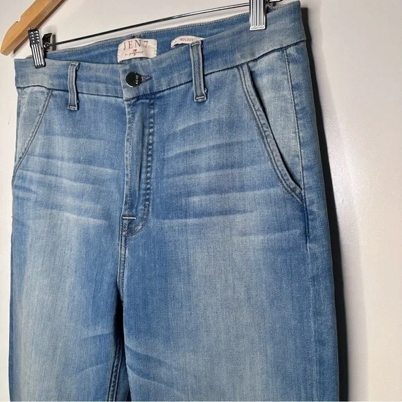 Jen7 by 7 for All Mankind La Quinta Tailorless High-Rise Flared Trouser Jeans - Picture 4 of 13